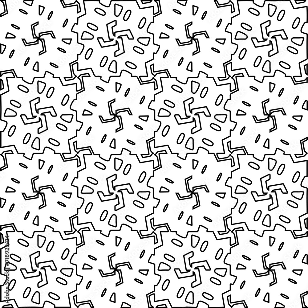 Vector pattern with symmetrical elements . Modern stylish abstract texture. Repeating geometric tiles from striped elements.Black and white pattern. Vector pattern with symmetrical elements . Modern stylish abstract texture. Repeating geometric tiles from striped elements.Black and white pattern.