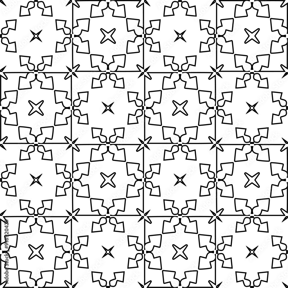 Vector pattern with symmetrical elements . Modern stylish abstract texture. Repeating geometric tiles from striped elements.Black and white pattern. Vector pattern with symmetrical elements . Modern stylish abstract texture. Repeating geometric tiles from striped elements.Black and white pattern.