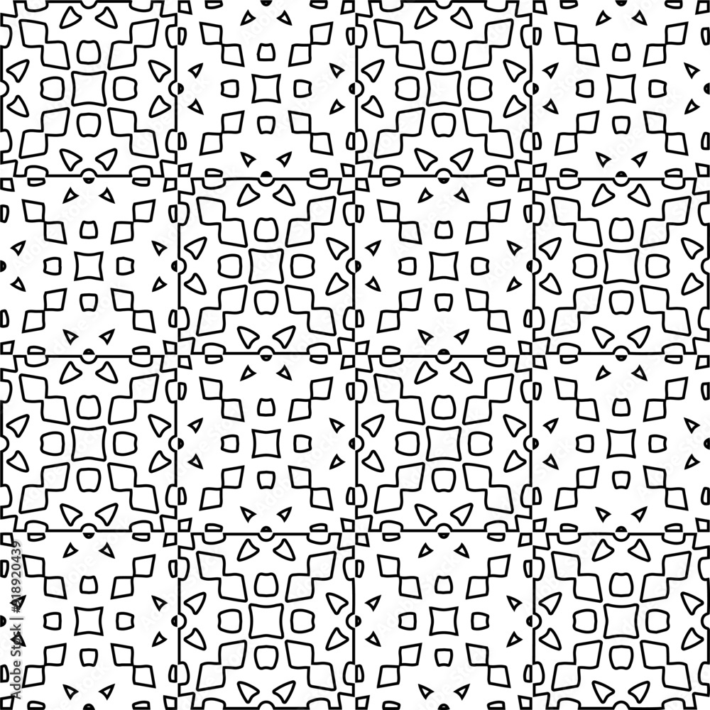 Vector pattern with symmetrical elements . Modern stylish abstract texture. Repeating geometric tiles from striped elements.Black and white pattern. Vector pattern with symmetrical elements . Modern stylish abstract texture. Repeating geometric tiles from striped elements.Black and white pattern.