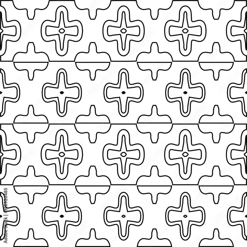 Vector pattern with symmetrical elements . Modern stylish abstract texture. Repeating geometric tiles from striped elements.Black and white pattern. Vector pattern with symmetrical elements . Modern stylish abstract texture. Repeating geometric tiles from striped elements.Black and white pattern.