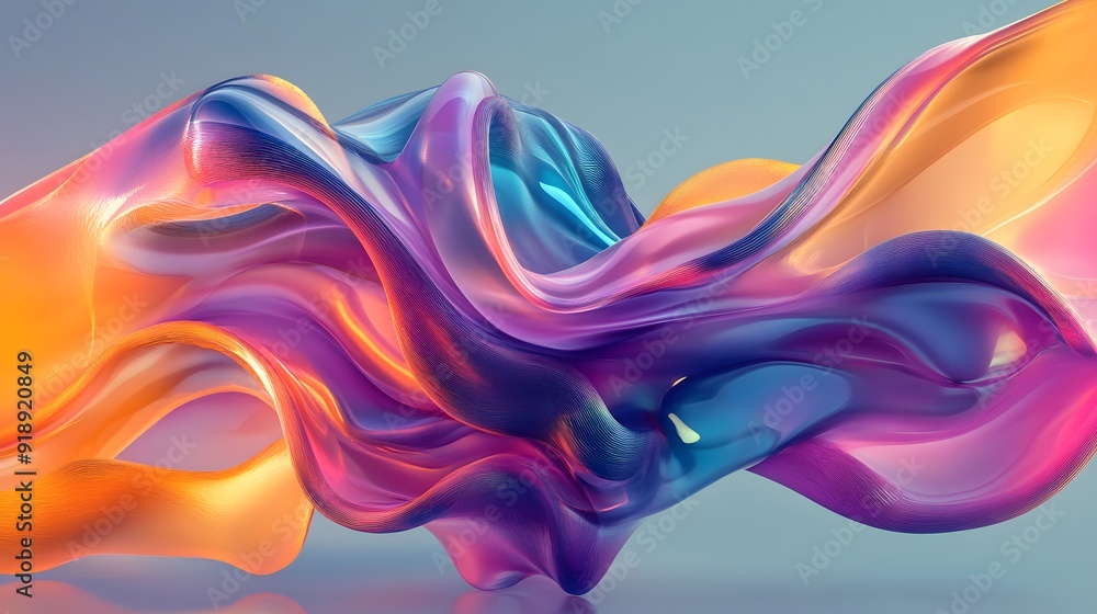 42. Modern abstract geomatics featuring fluid shapes and vibrant hues 42. Modern abstract geomatics featuring fluid shapes and vibrant hues