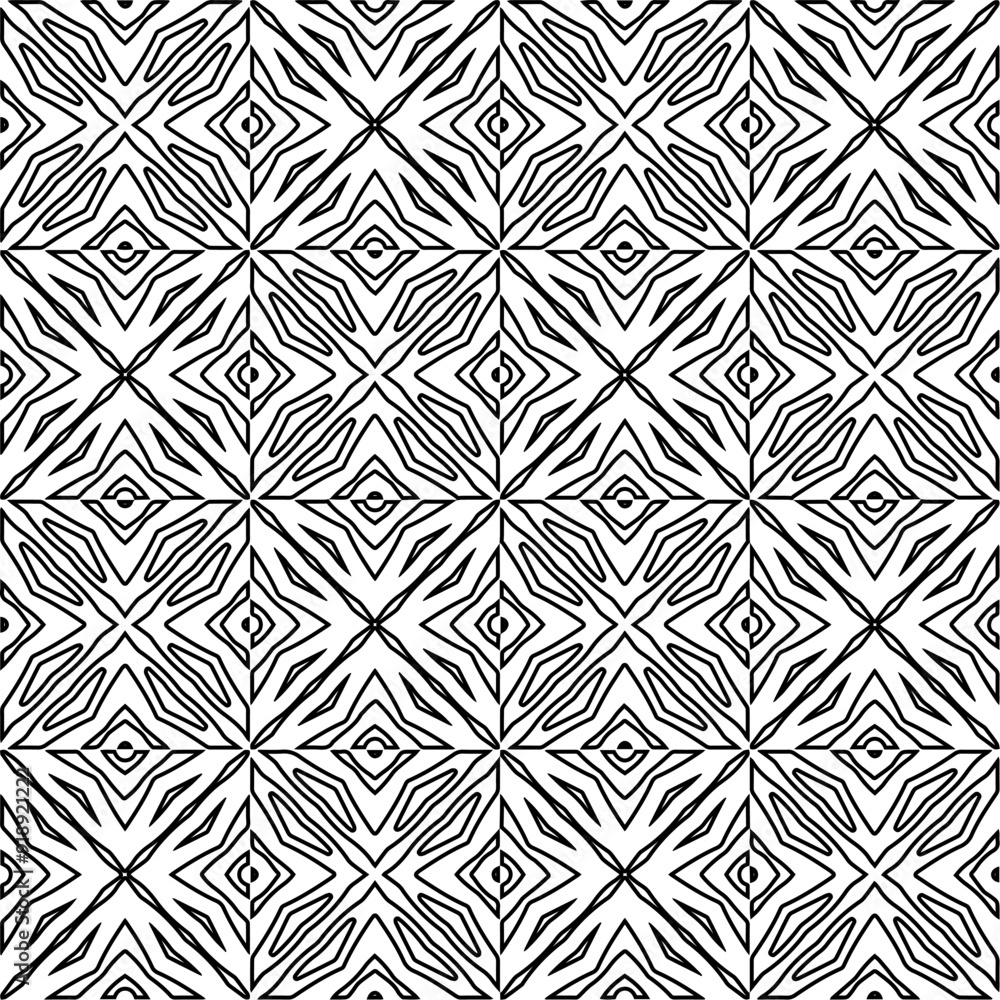 Monochrome ornamental texture with smooth linear shapes, zigzag lines, lace pattern.Abstract black and white pattern for web page, textures, card, poster, fabric, textile. Monochrome ornamental texture with smooth linear shapes, zigzag lines, lace pattern.Abstract black and white pattern for web page, textures, card, poster, fabric, textile.
