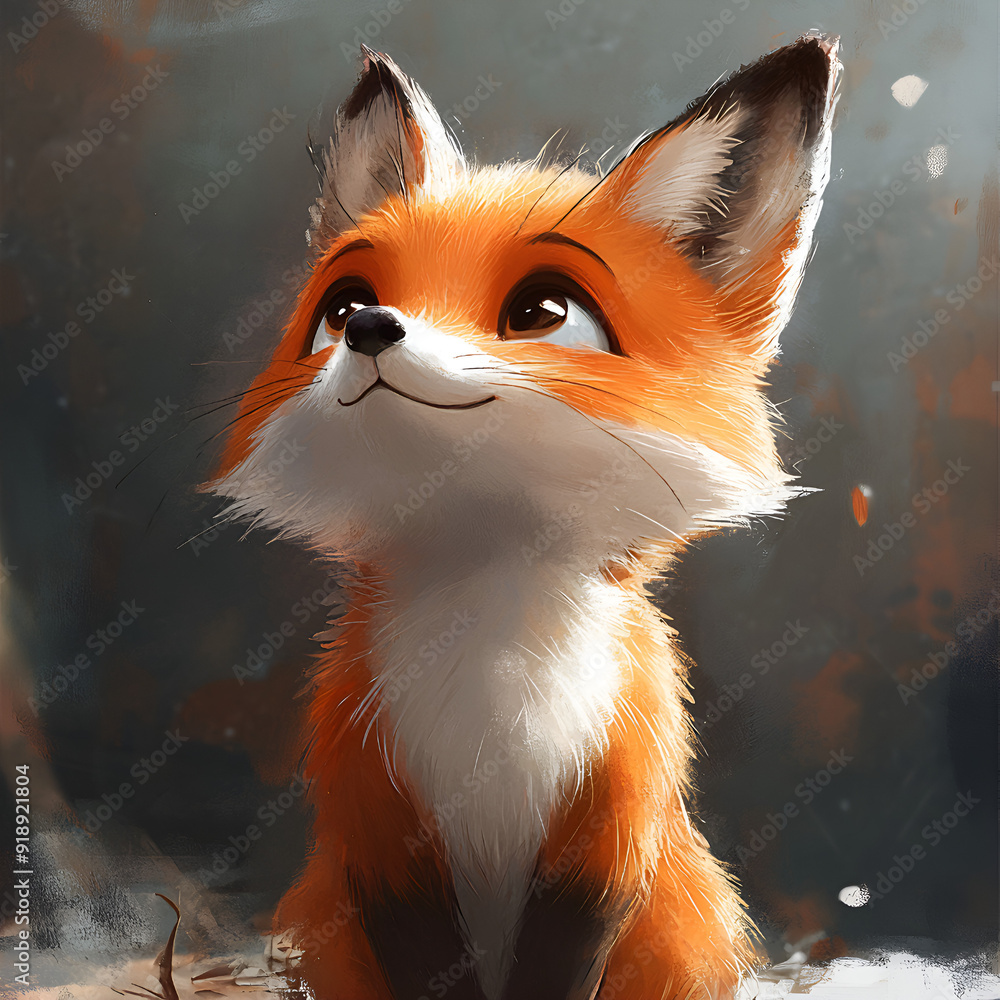 Fotografie Drawing of a cute fox.