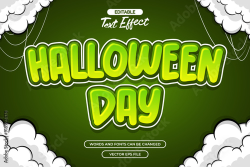 Halloween day editable text effect vector