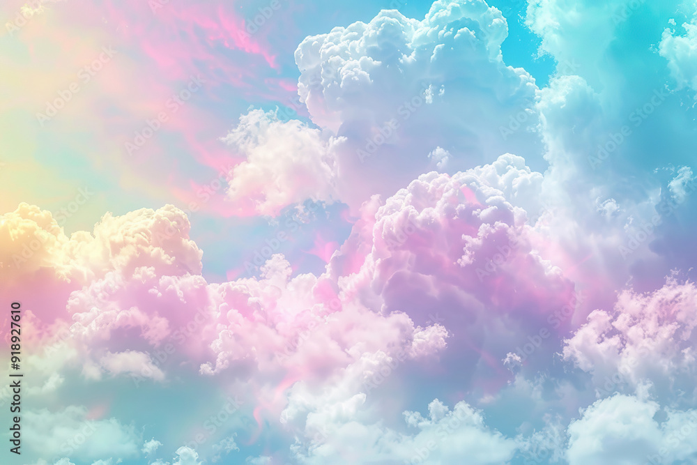 Generative ai on theme of beautiful tranquil landscape with magical bright rainbow at cloudy sky Generative ai on theme of beautiful tranquil landscape with magical bright rainbow at cloudy sky