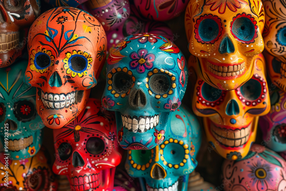 Beautiful greeting card with bright holiday composition for happy to joy celebrate dia de muertos Beautiful greeting card with bright holiday composition for happy to joy celebrate dia de muertos