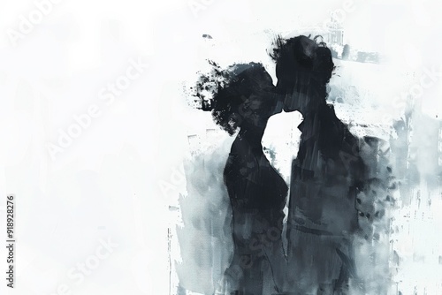 Wallpaper Mural Romance at Midnight: A Simple Depiction of a Tender New Year's Eve Kiss Torontodigital.ca