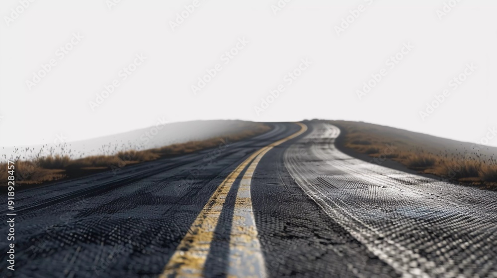 Naklejka premium A road isolated on transparent background which is very beautiful