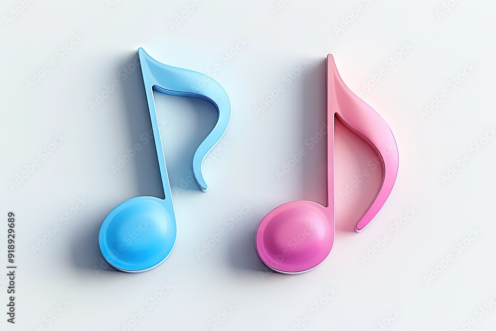 An artistic representation of 3D musical notes arranged in a creative and visually engaging way An artistic representation of 3D musical notes arranged in a creative and visually engaging way
