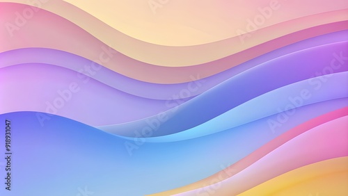 Abstract Soft pastel waves in shades of pink, purple, and blue creating a dreamy and fluid abstract background