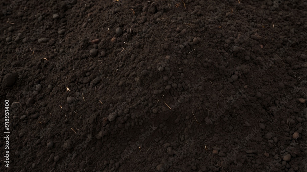 Fototapeta premium Black soil texture cutout 