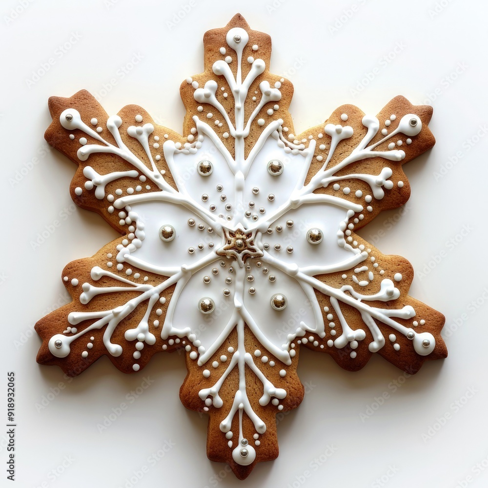 Fototapeta premium A variety of Christmas cookies displayed on a white background, highlighting their holiday-themed designs