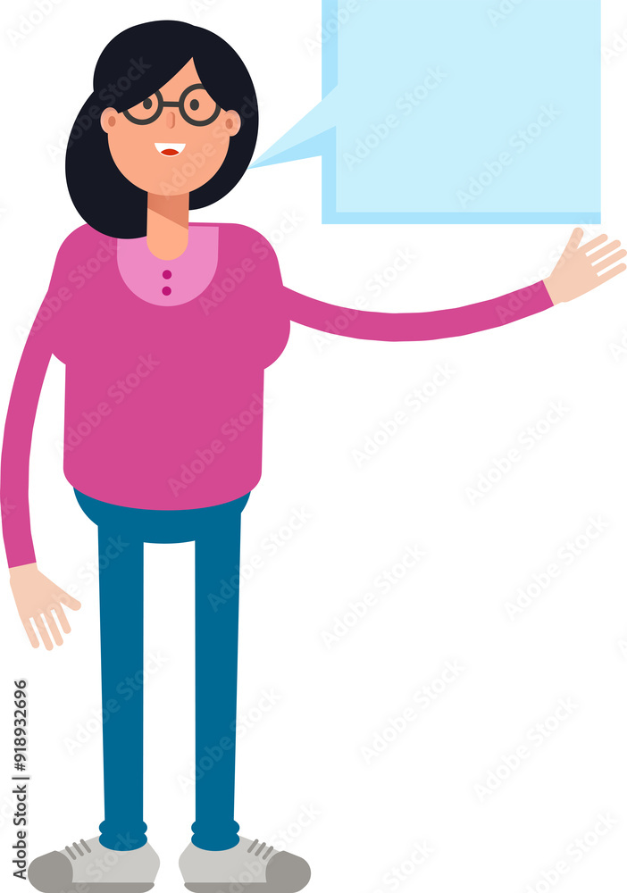 Woman Character and Speech Bubble
Woman Character and Speech Bubble