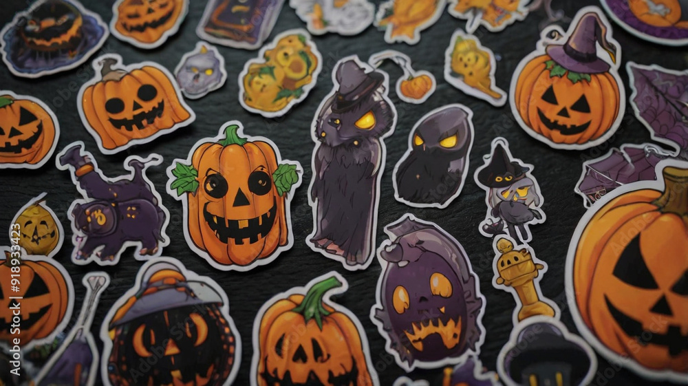 A set of stickers for halloween A set of stickers for halloween