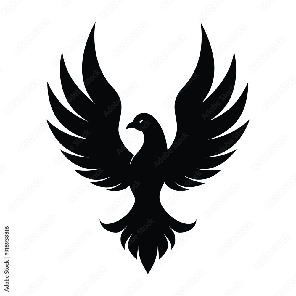 silhouette eagle with fire wings silhouette eagle with fire wings