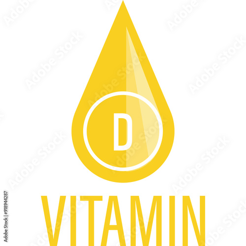 Vitamin D Nutrition Sign. Vector Illustration