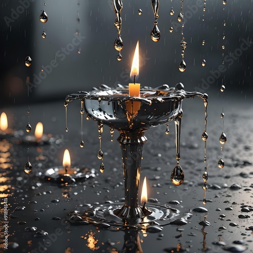 Candle flame in the rain.