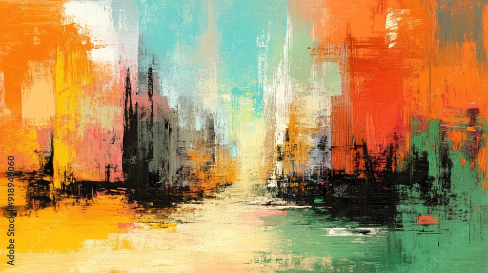 Abstract Painting Wall Poster: Modern Impressionism Style Abstract Painting Wall Poster: Modern Impressionism Style