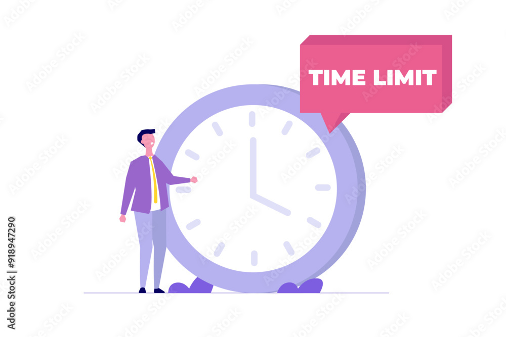 Time limit, business clock concept. Vector illustration. Time limit, business clock concept. Vector illustration.