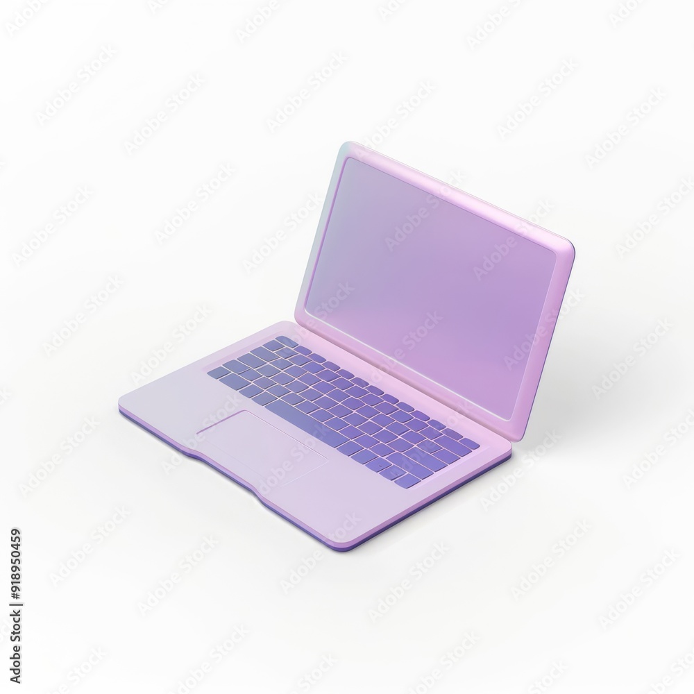 Laptop with 3D style on white background
Laptop with 3D style on white background