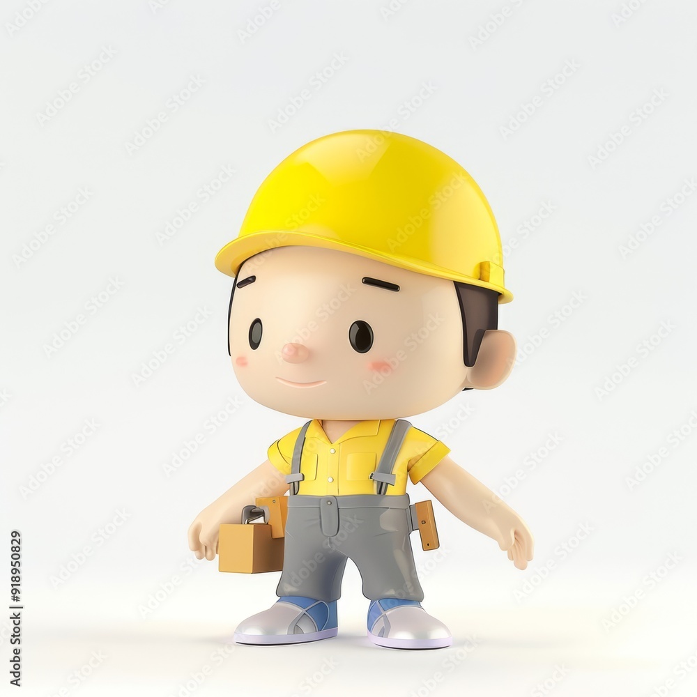 Cute engineer character in a car in 3D style on a white background
Cute engineer character in a car in 3D style on a white background