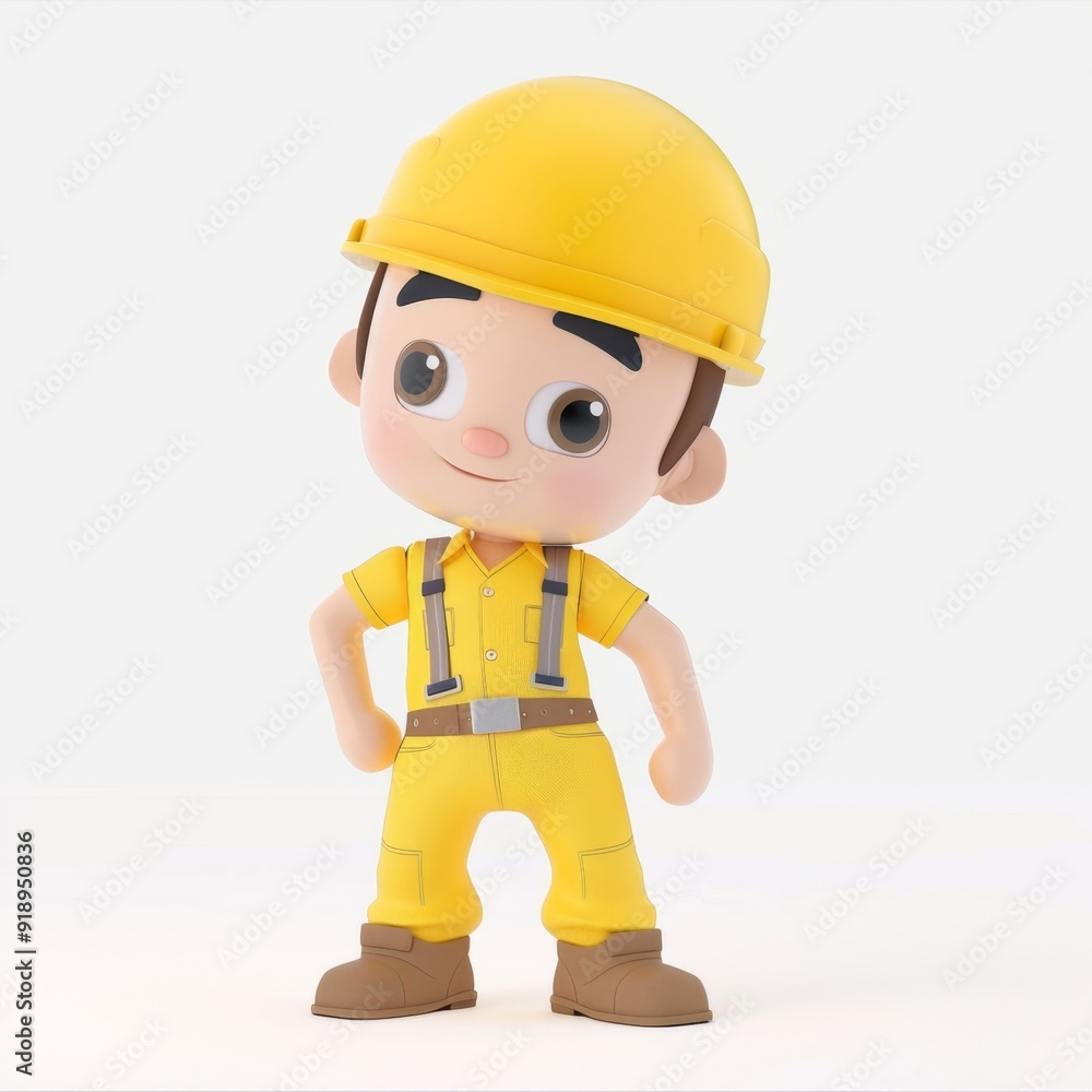 Cute engineer character in a car in 3D style on a white background
Cute engineer character in a car in 3D style on a white background