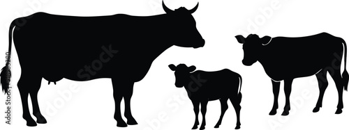 silhouette of a cow
