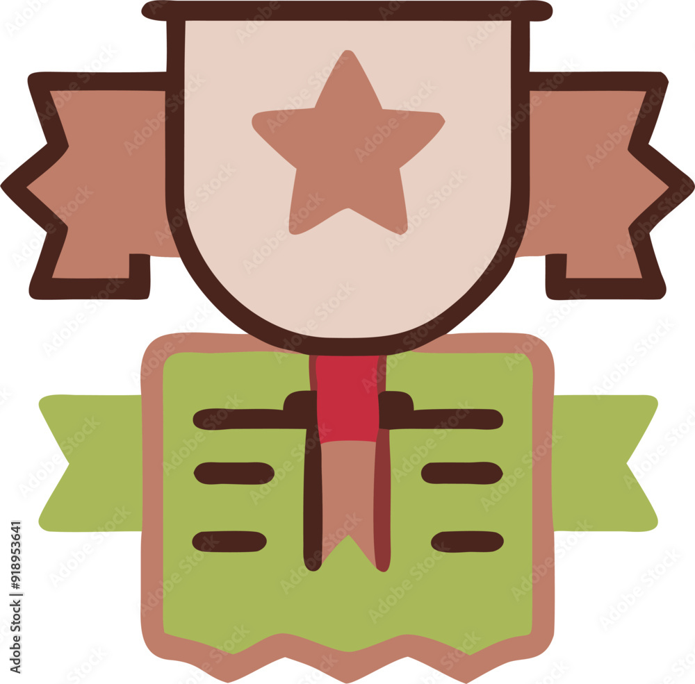 3d flat icon as excellence ribbon with medal and trophy concept as an excellence ribbon with a 3d flat icon as excellence ribbon with medal and trophy concept as an excellence ribbon with a