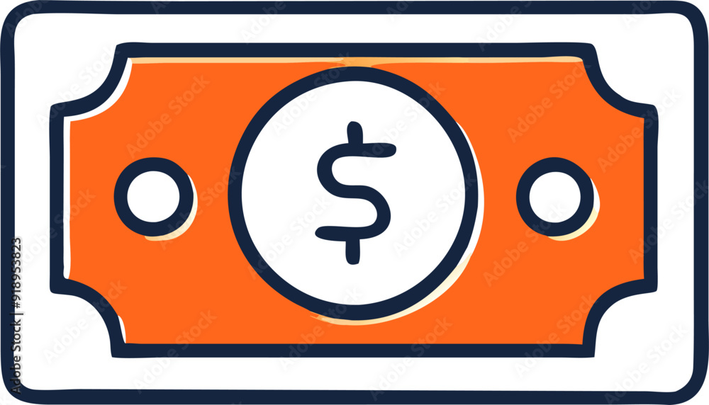 money, icon colored outline money, icon colored outline