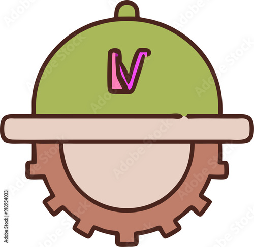 logotipo con las letras anv para colocar en gorra, icon colored outline