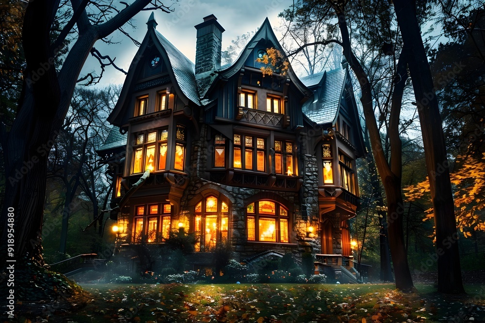 Mysterious Victorian Mansion in the Woods. Mysterious Victorian Mansion in the Woods.