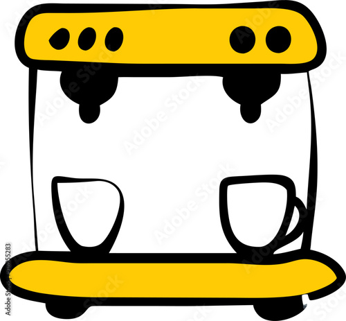 icon in the form of tabletop coffee machines, icon doodle fill