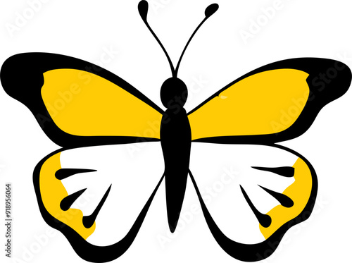 red admiral butterfly, icon doodle fill