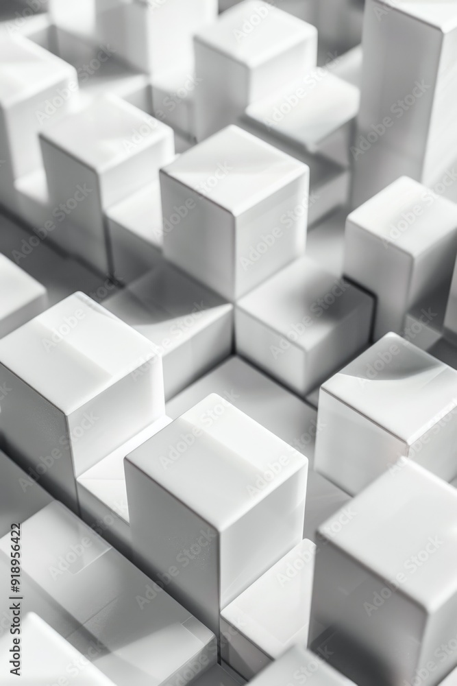 A close-up shot of multiple white cubes stacked together A close-up shot of multiple white cubes stacked together