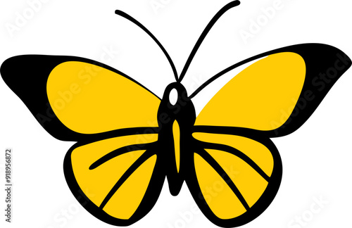 skipper butterfly, icon doodle fill