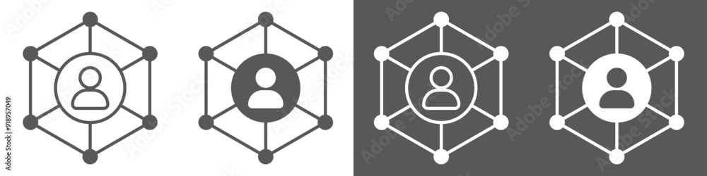 Stakeholder stroke and solid web icon set. Vector illustration Stakeholder stroke and solid web icon set. Vector illustration