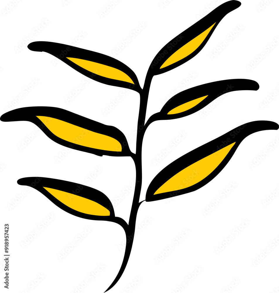 Fototapeta premium fern, icon doodle fill