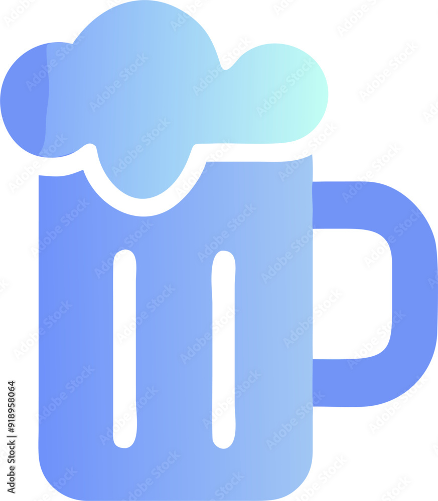 beer pint, icon colored shapes gradient beer pint, icon colored shapes gradient