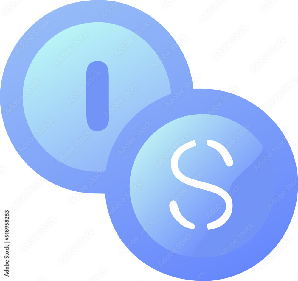 Obraz premium coins, icon colored shapes gradient