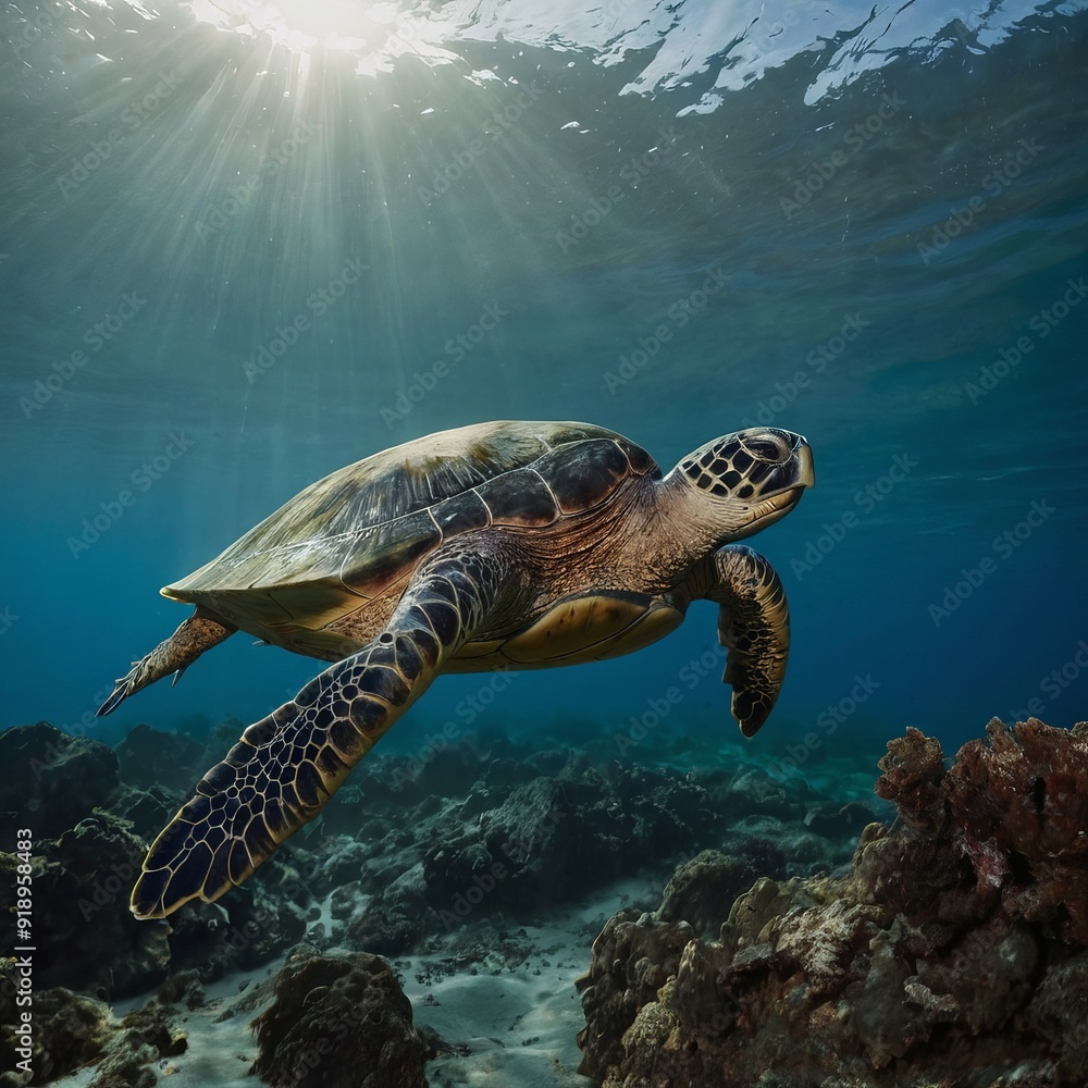 Fototapeta premium Green sea turtle