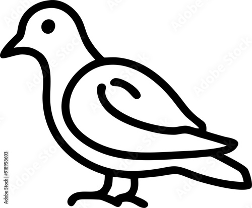 mourning dove, icon outline