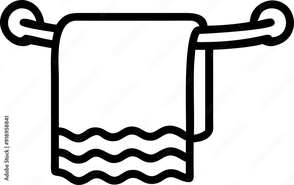 the towel is hanging, icon outline the towel is hanging, icon outline