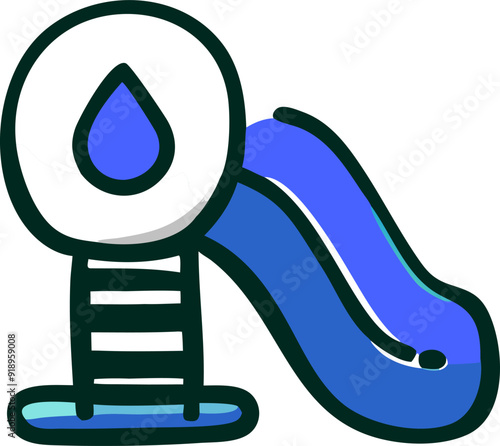 slides and water, icon doodle offset fill