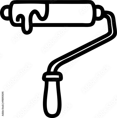 paint roller, icon outline