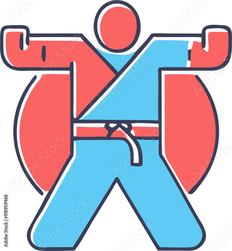 taekwondo, icon offset fill