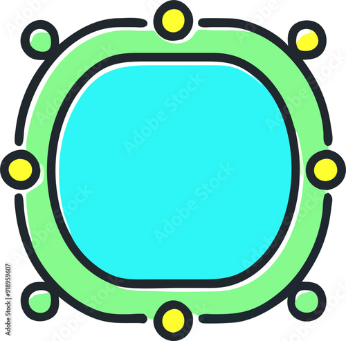 oval graphic frame, icon offset fill