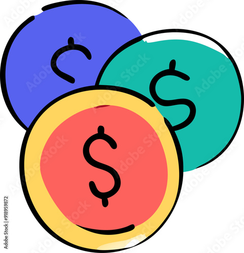 money, white background, icon doodle offset fill