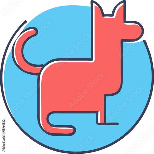 cat silhouette, icon offset fill
