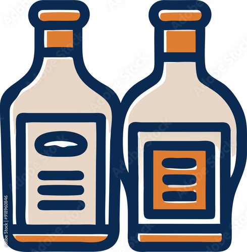 wine bottle, icon offset fill
