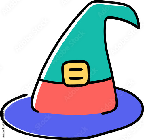 witch hat, icon doodle offset fill